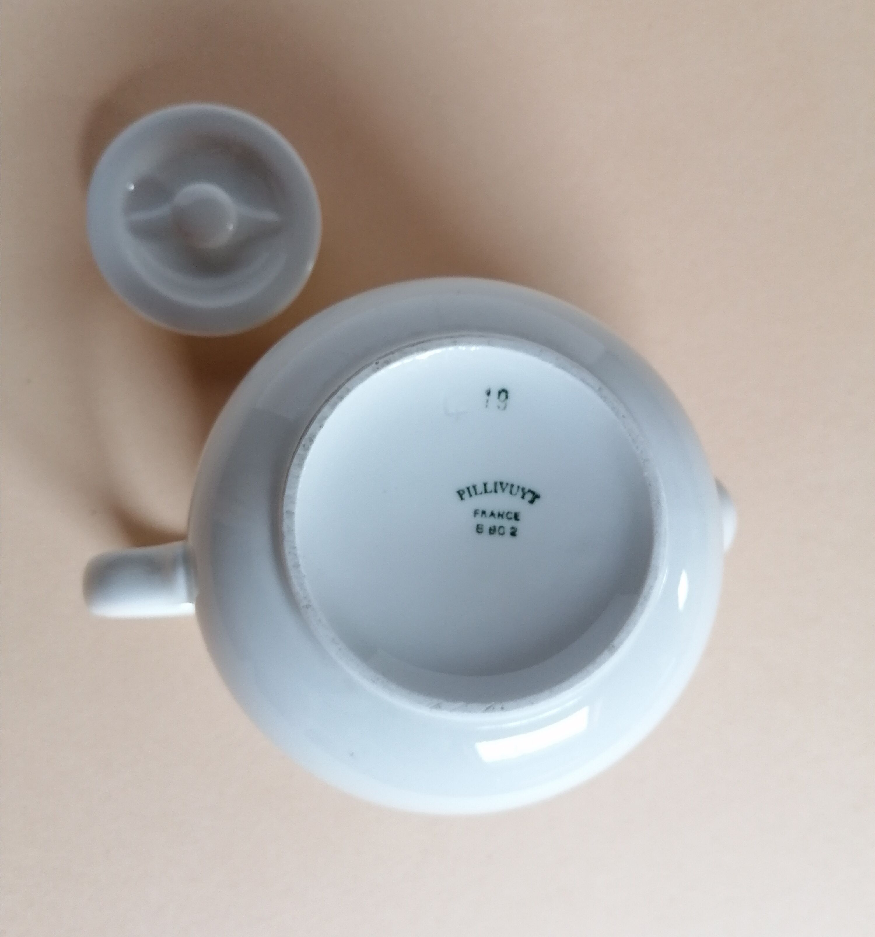 Old Pillivuyt teapot in white porcelain
