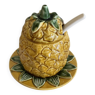 Confiturier, sucrier ananas en barbotine