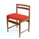 4 Danish Vintage Mid-Century Dining Chairs red upholstery