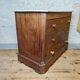 Small miniature table chest in oak and marble.