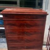 Flamed mahogany chest of drawers with 6 drawers