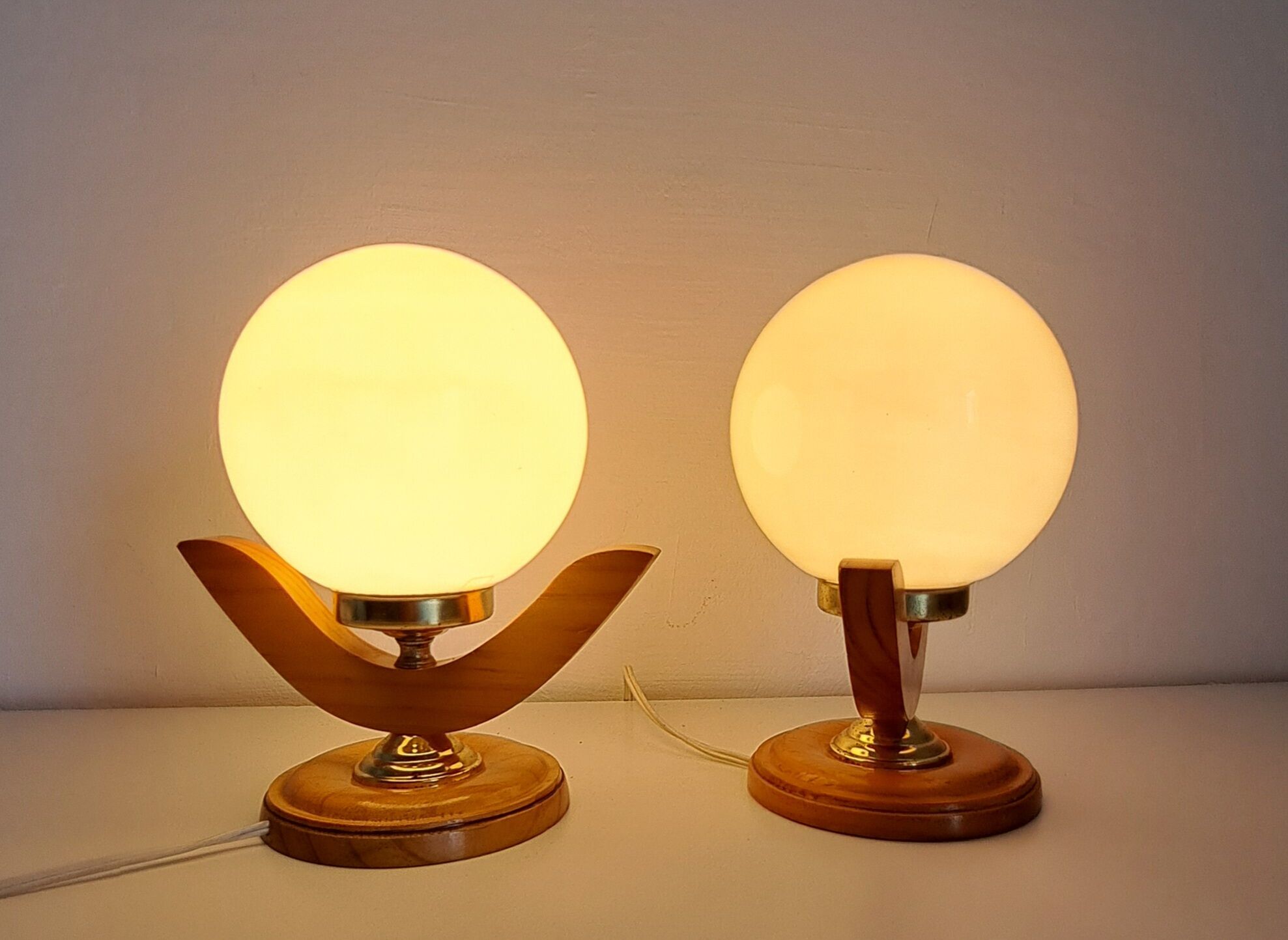 Pair of vintage bedside lamps