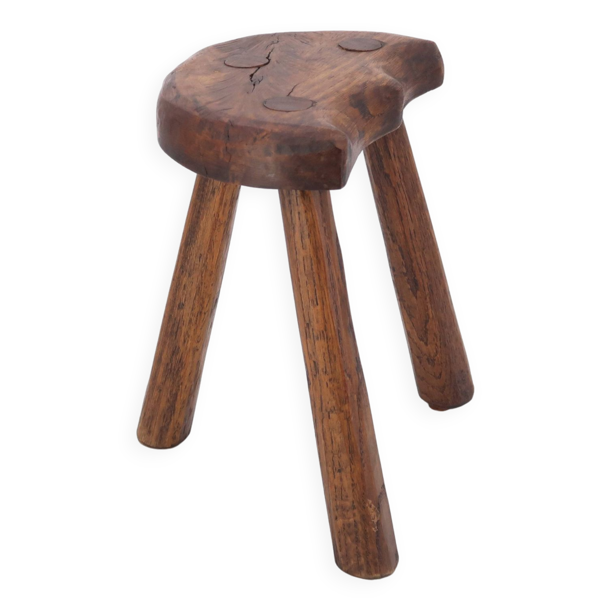 Wooden tripod stool, mountain folk art, 1950s