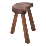Wooden tripod stool, mountain folk art, 1950s