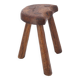 Tabouret tripode en bois, art populaire montagne, années 50