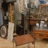 Floor lamp end of sofa in wrought iron and mahogany 1950