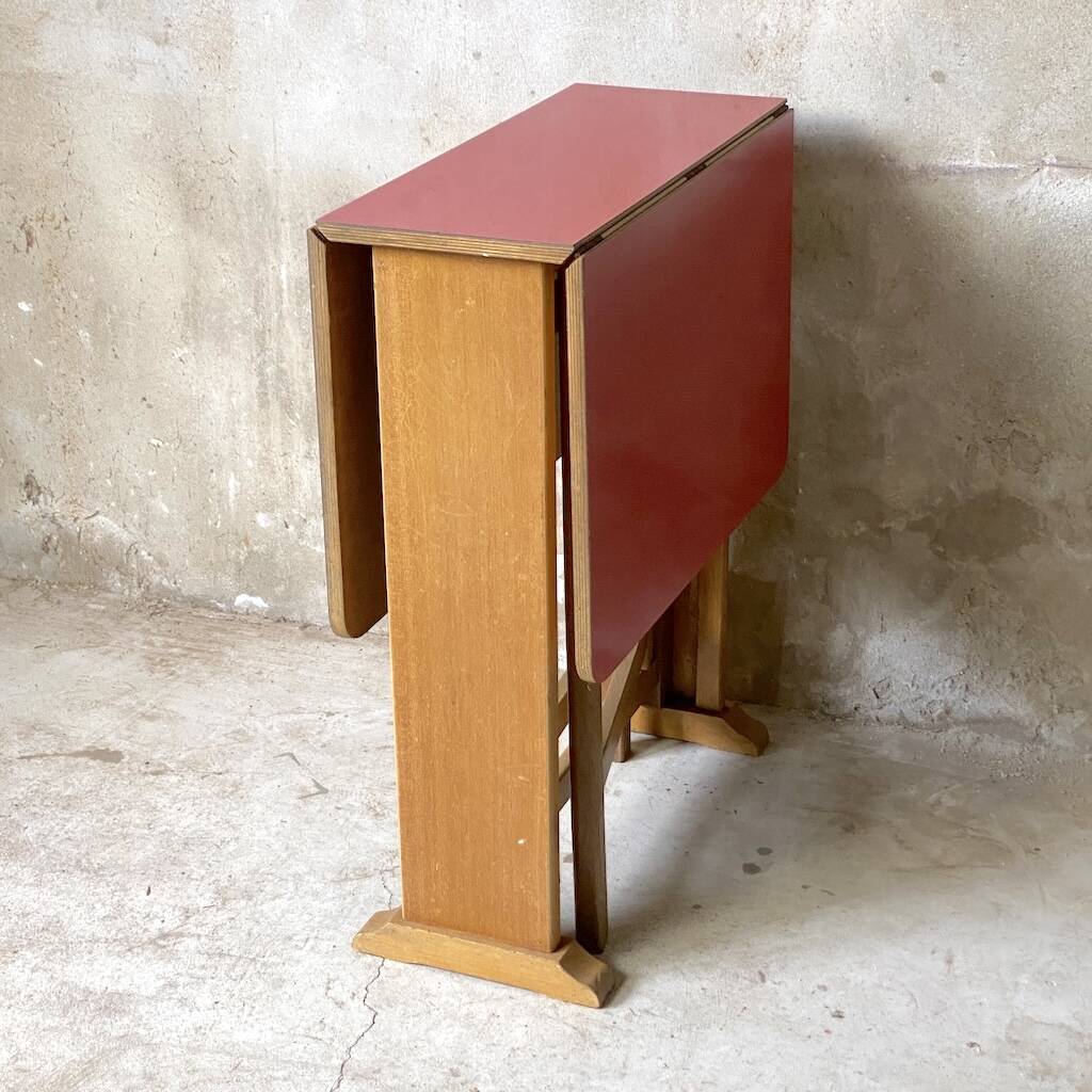 Vintage 1980s red formica folding table