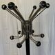 Vintage chrome and black metal parrot coat rack