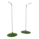 Industrial suspension pair with XL enamelled metal lampshade.