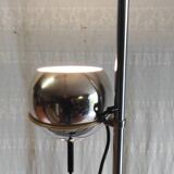 Eyeball type floor lamp/reading light in chrome metal - 1970s