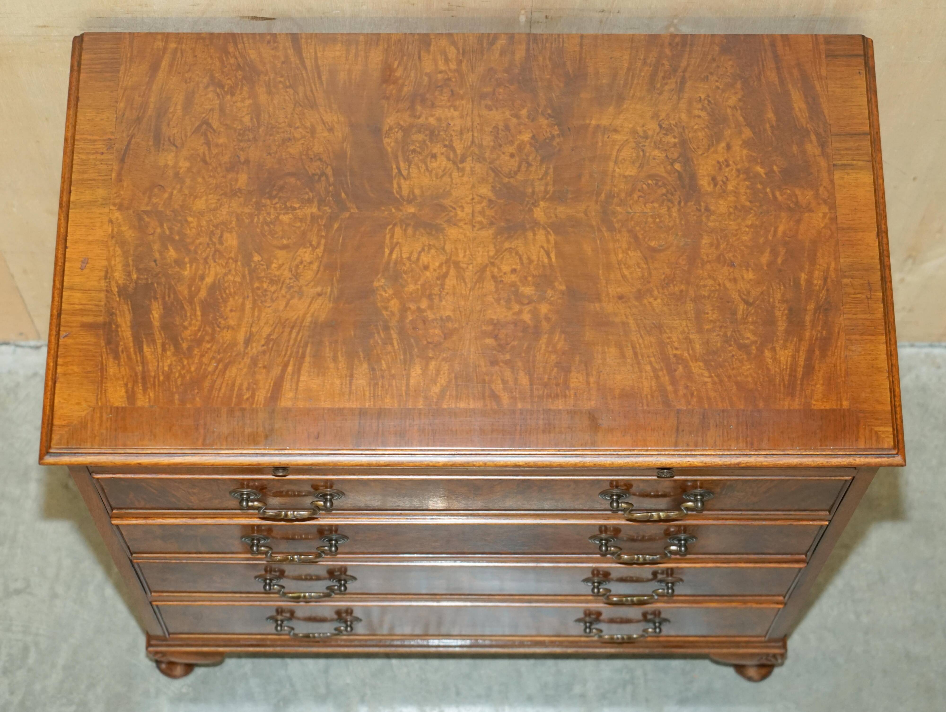 1940s vintage walnut commode with butler's serving tray.