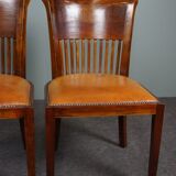 Set of 6 leather dining chairs