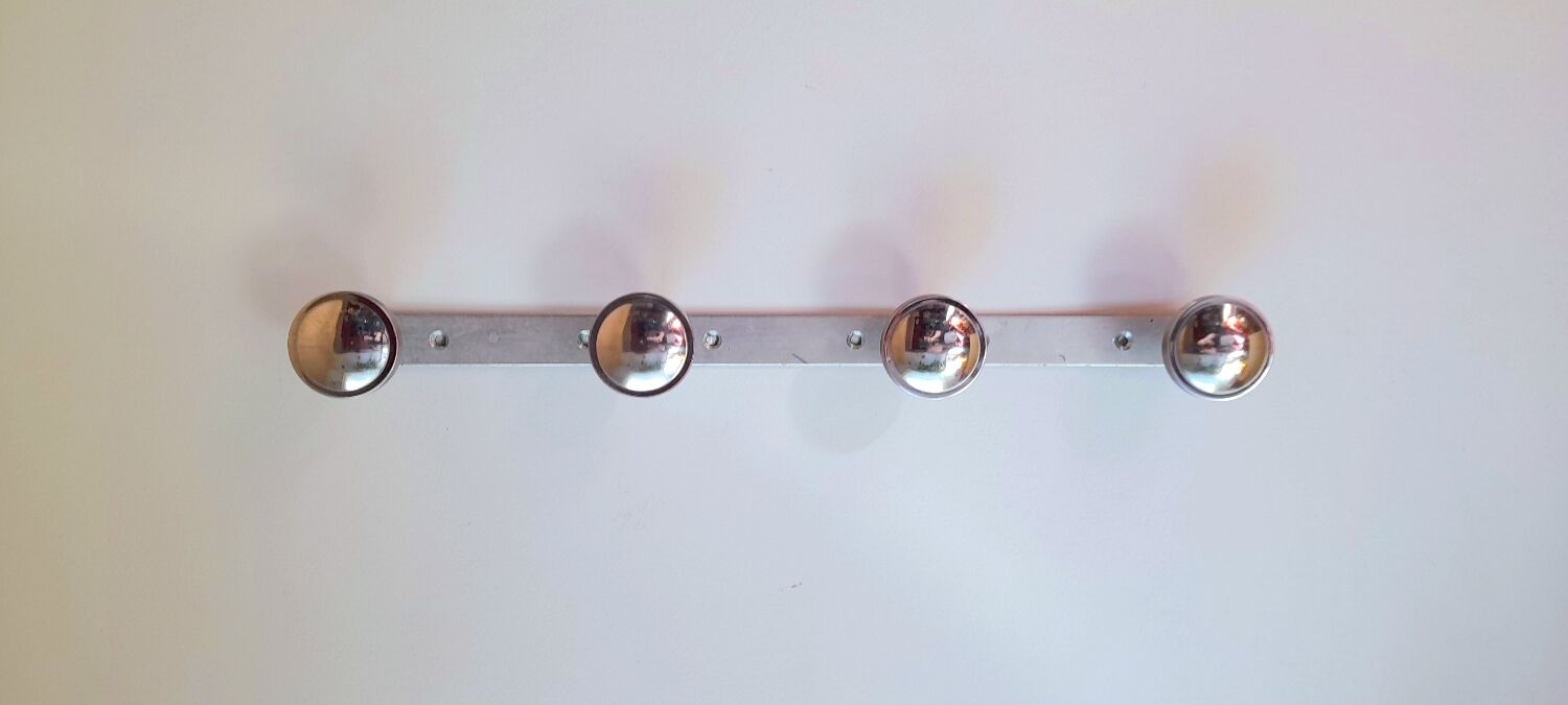 Chrome wall coat rack 70s