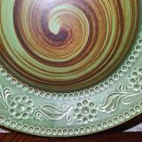 Antique plate Rössler AG Aedermannsdorf Switzerland Ceramics with floral motif Green