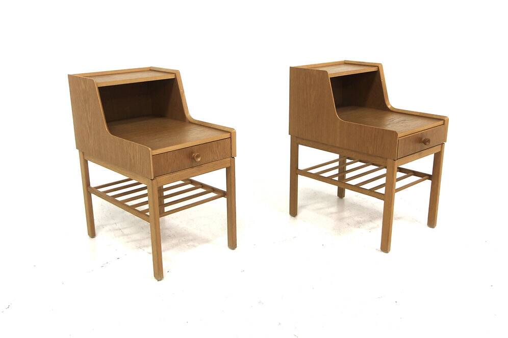 Set of 2 Scandinavian oak bedside tables, Sweden, 1960
