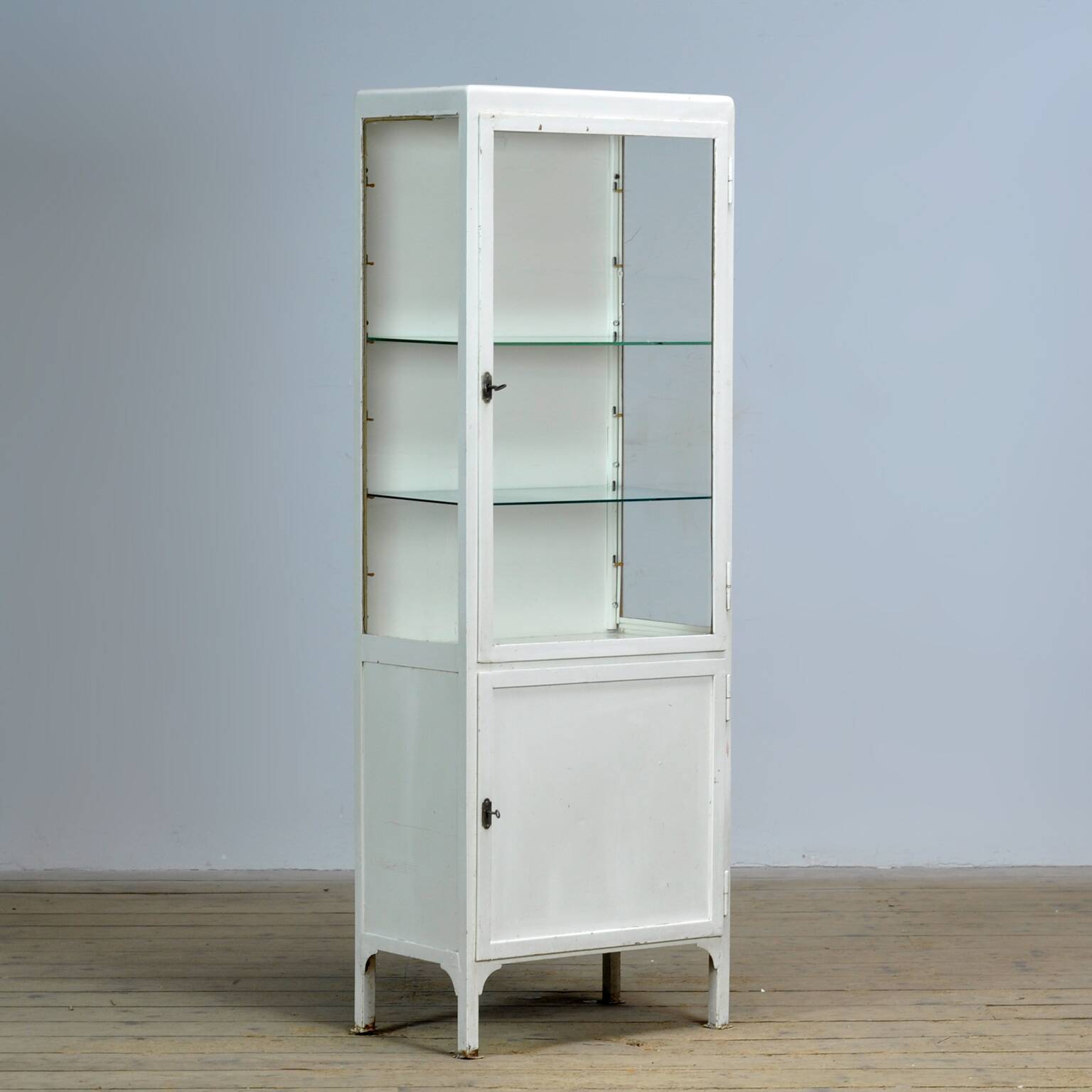 Vintage iron medical cabinet, 1950s