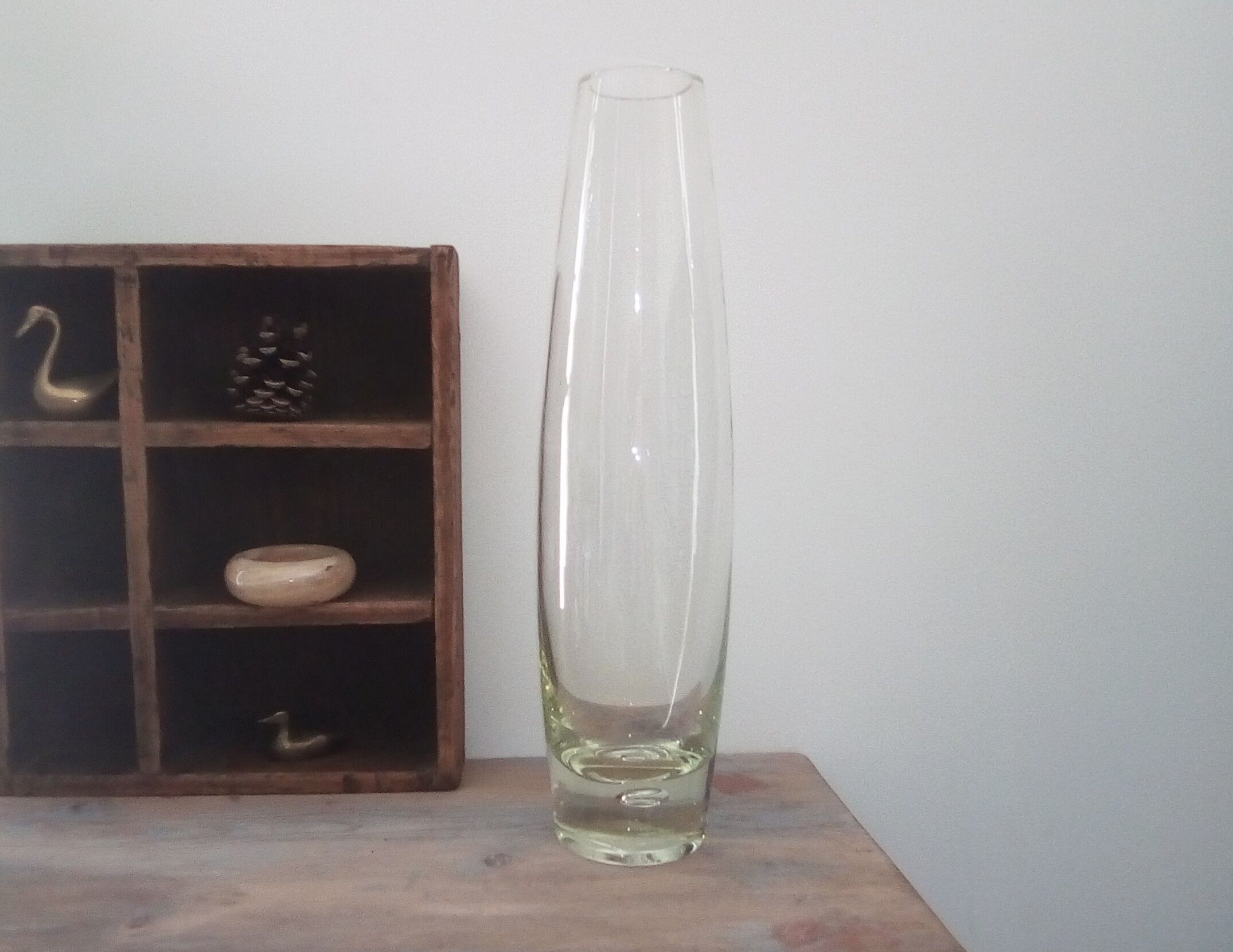 Old vase in thick blown glass 50/60s