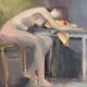 Original French figurative painting from the 70s signed Marais