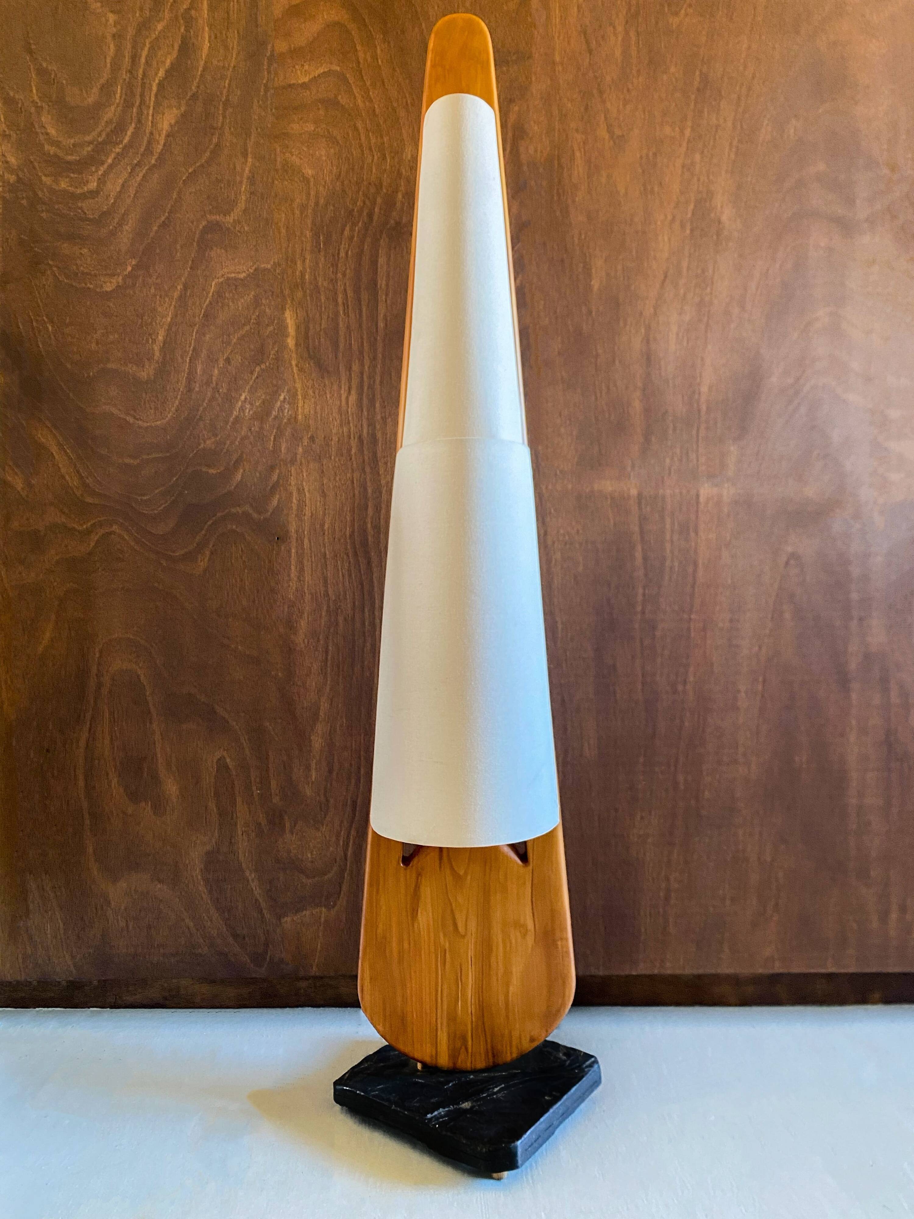 Vintage solid wood floor lamp