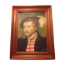 Old table oil on canvas M. Brenon portrait homme - frame vintage wood