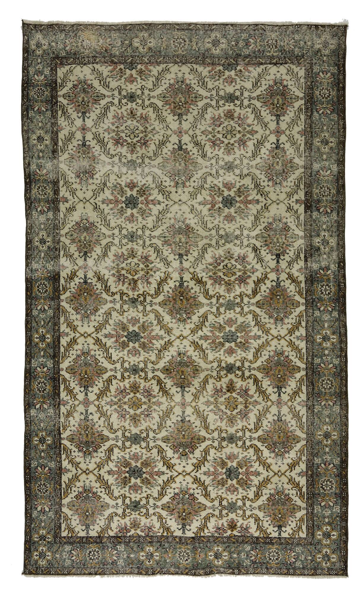 Tapis Vintage Turc – Tons Café & Beige – Noué à la main – 298 × 170 cm