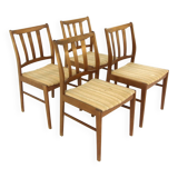 Set of 4 Scandinavian beech chairs, Sweden, 1960
