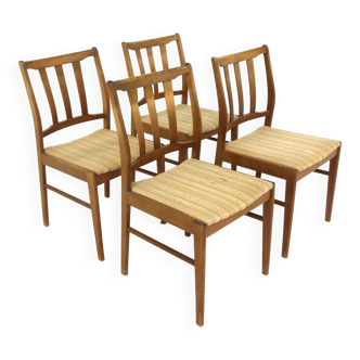 Set de 4 chaises scandinave en hêtre, Suède, 1960