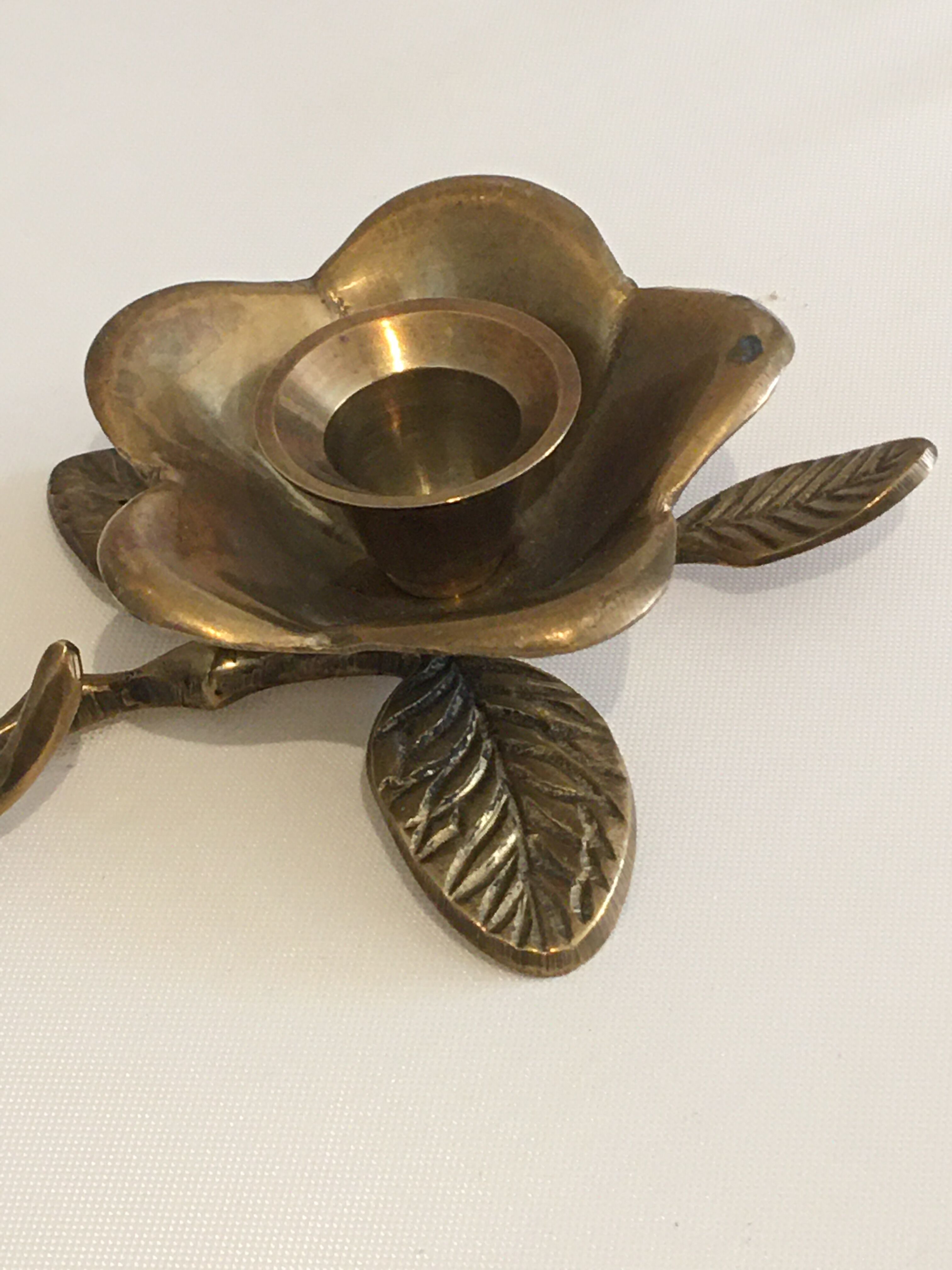 Brass "flower" candlestick