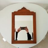 Art Deco beveled mirror in solid oak 50.5*33