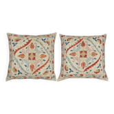 SET OF 2 - All Silk Accent Pillow Covers. A pair of Cushion Covers. Handmade Throw Pillows