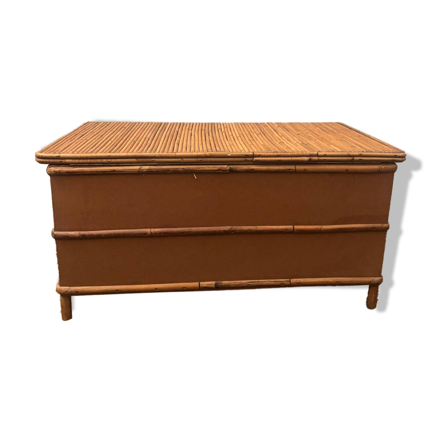 Rattan bank safe, 1950s