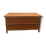 Rattan bank safe, 1950s