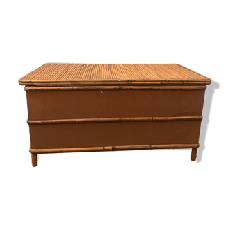 Rattan bank safe, 1950s