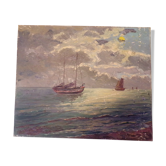 Huile sur toile marine