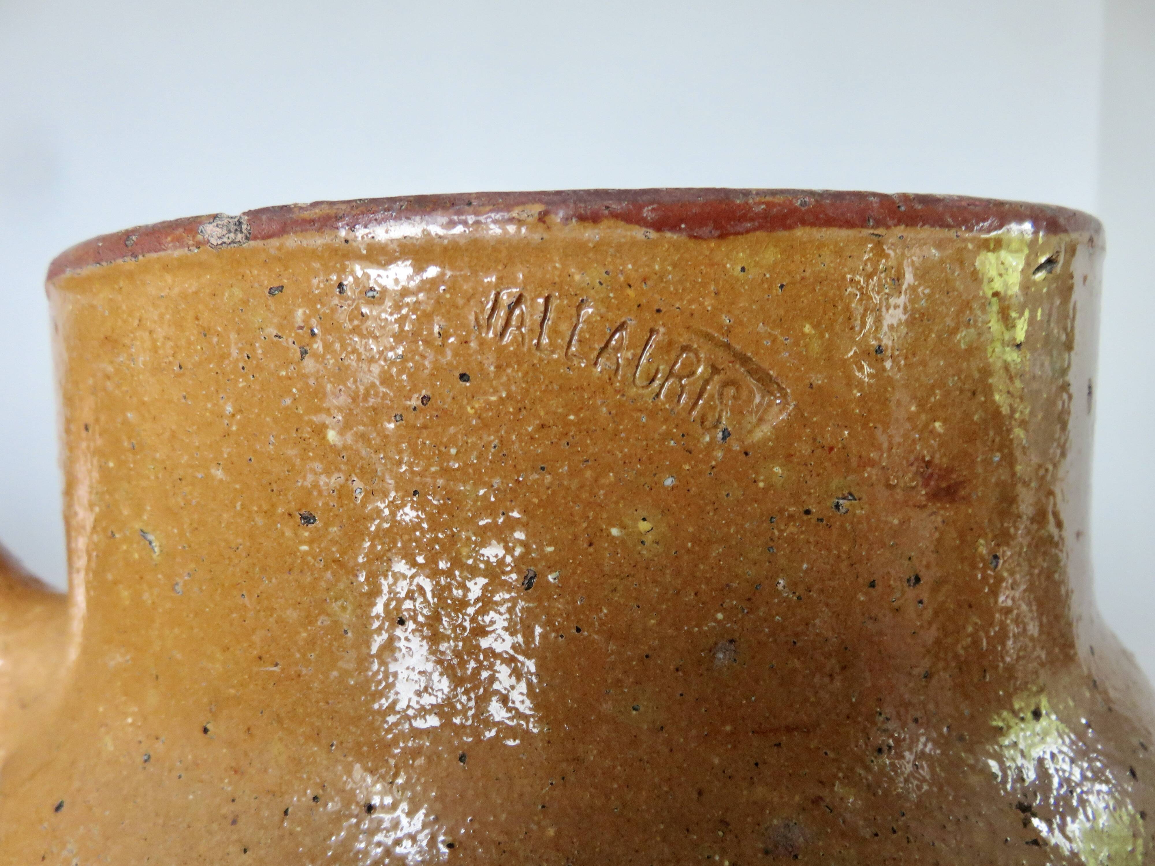 Flower pot, Vallauris ceramic frying pan signed 1950
