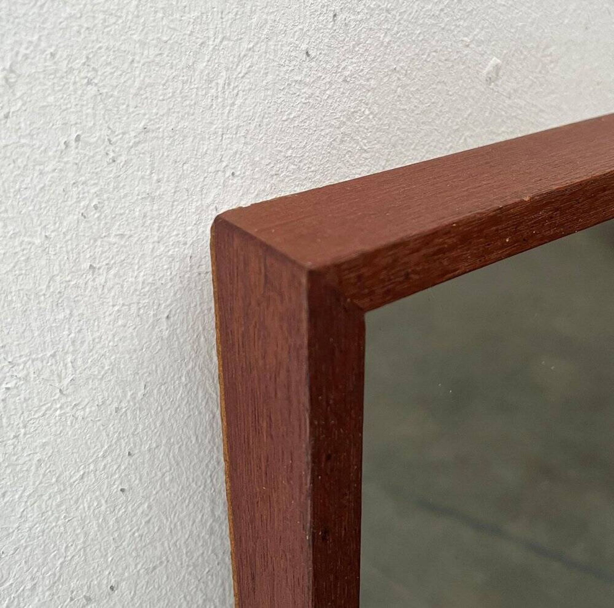 Minimalist mid-century German mirror in teak by Zier-Form, 1960s.