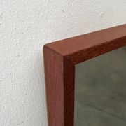 Minimalist mid-century German mirror in teak by Zier-Form, 1960s.