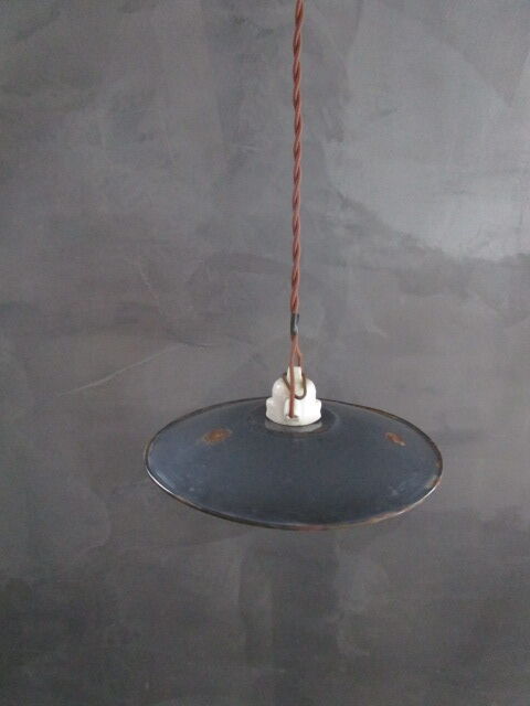 Suspension en tôle émaillée grise anthracite