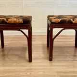 Rattan bench or pair of stools 1950.