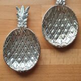 Pair of Silver-Plated Pineapple Trays, France, 1970s