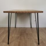 Oak table metal legs