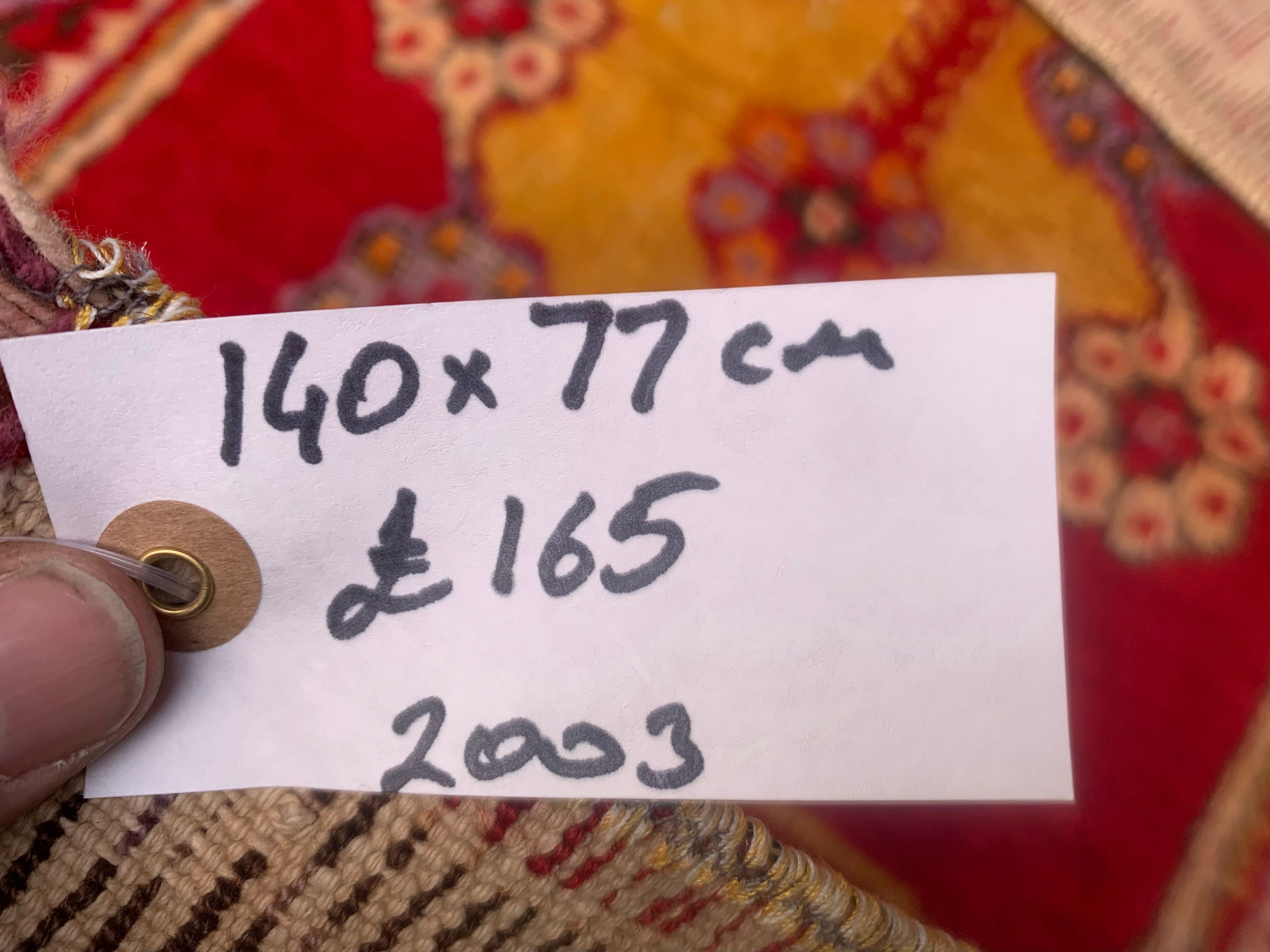 Turkish oushak rug 140x77 cm vintage carpet