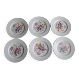 6 assiettes fleuries KG Lunéville