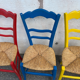 4 vintage straw chairs