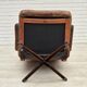 1960s, Scandinavian swivel armchair, brown furniture leather.