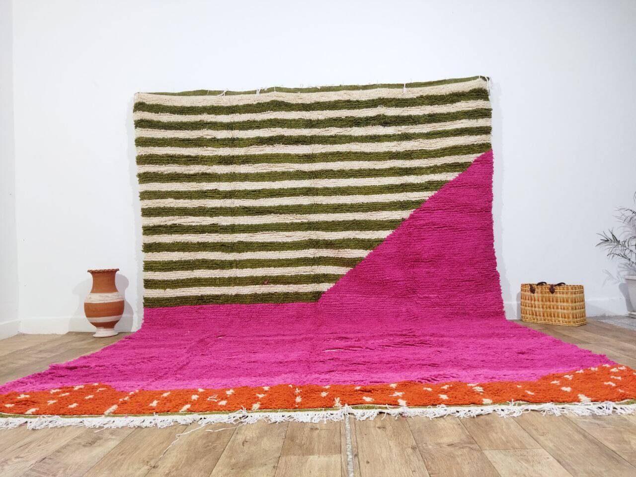 Handmade wool Berber rug 360 x 273 cm