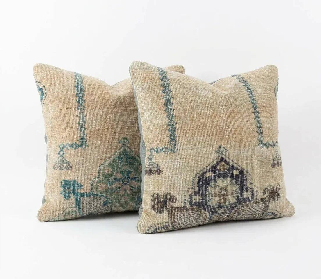 Lot de 2 housses de coussin turque vintage 51x51 cm