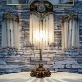 Guimard-style sign neck lamp with two wall lights