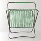 Vintage 1950s metal and scoubidou magazine rack