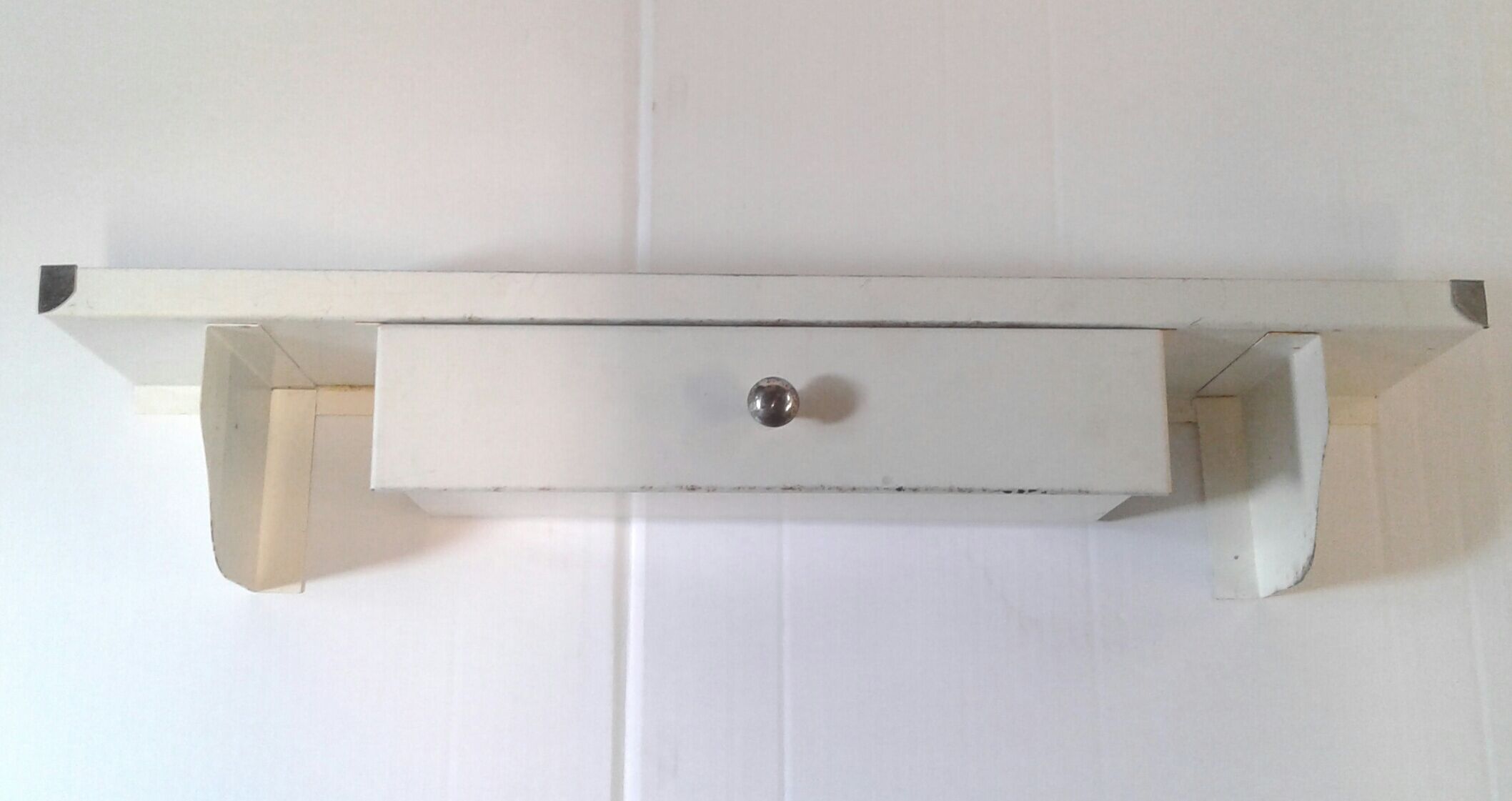 Vintage metal bathroom shelf